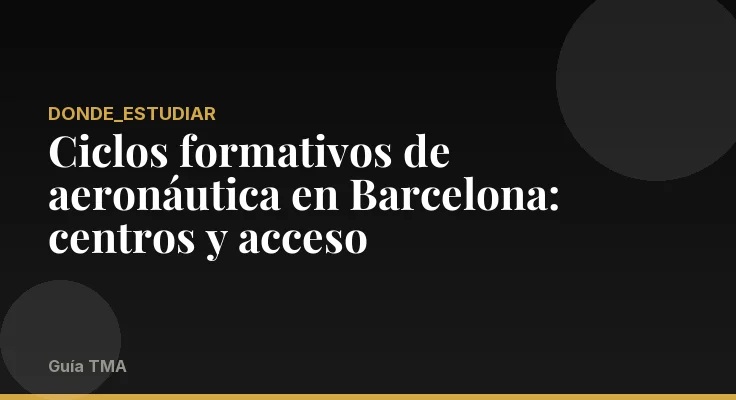 Ciclos formativos de aeronáutica en Barcelona: centros y acceso