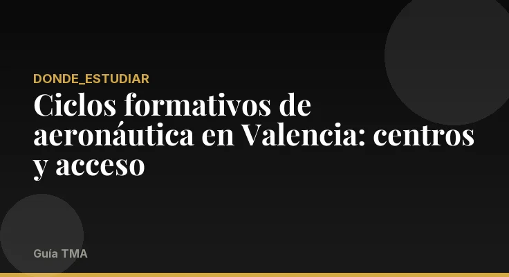 Ciclos formativos de aeronáutica en Valencia: centros y acceso