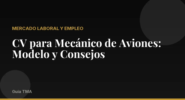 CV para Mecánico de Aviones: Modelo y Consejos