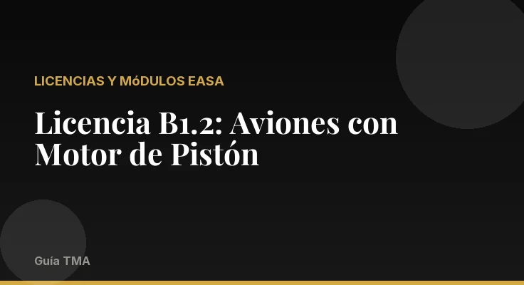 Licencia B1.2: Aviones con Motor de Pistón