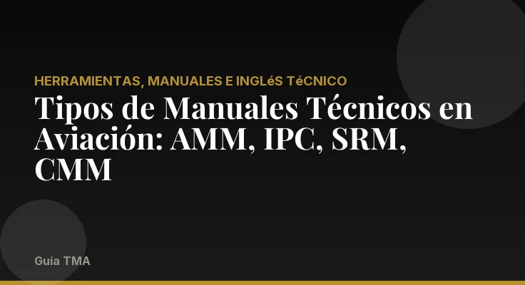 Tipos de Manuales Técnicos en Aviación: AMM, IPC, SRM, CMM