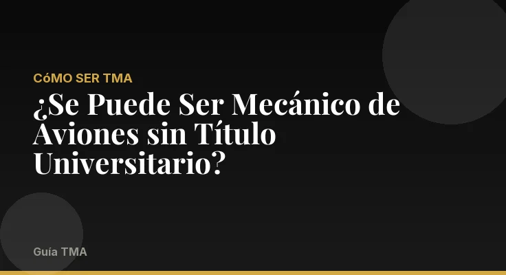 ¿Se Puede Ser Mecánico de Aviones sin Título Universitario?