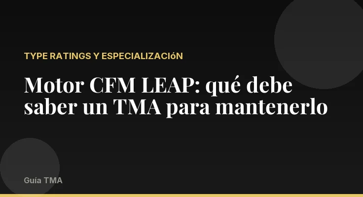 Motor CFM LEAP: qué debe saber un TMA para mantenerlo