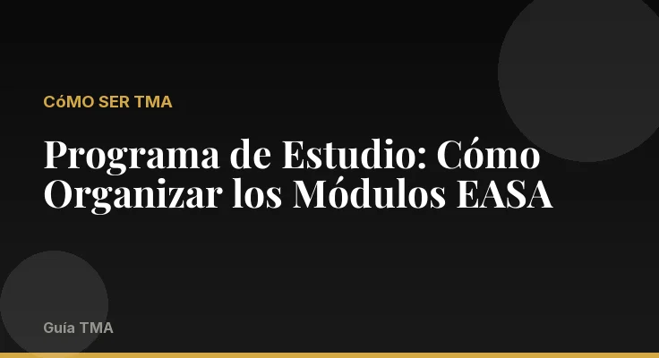 Programa de Estudio: Cómo Organizar los Módulos EASA