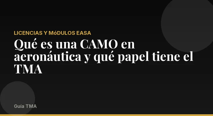 Qué es una CAMO en aeronáutica y qué papel tiene el TMA