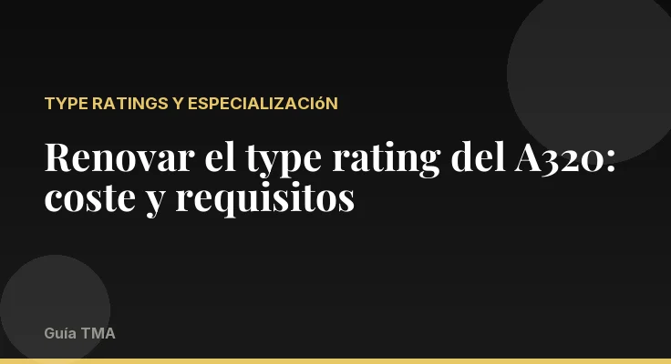 Renovar el type rating del A320: coste y requisitos