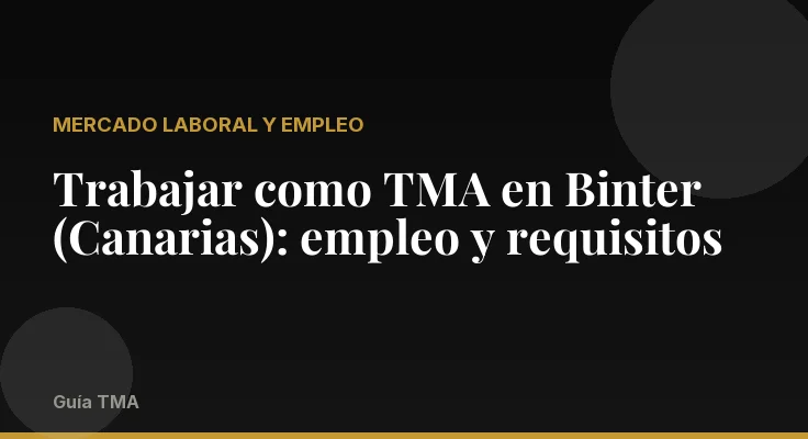Trabajar como TMA en Binter (Canarias): empleo y requisitos