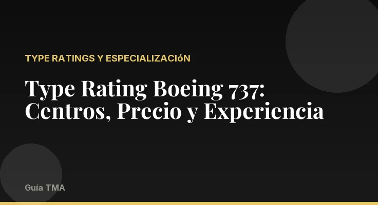 Type Rating Boeing 737: Centros, Precio y Experiencia