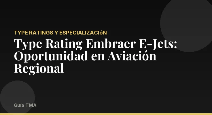 Type Rating Embraer E-Jets: Oportunidad en Aviación Regional